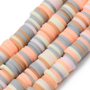 1 Strand, 6mm, Heishi Beads, Environmental Handmade Polymer Clay Beads, Disc/Flat Round  in Multi Shades